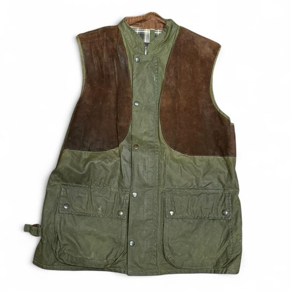 Vintage Lewis Creek England Blanket Lined Waxed Waterproof Vest Jacket
